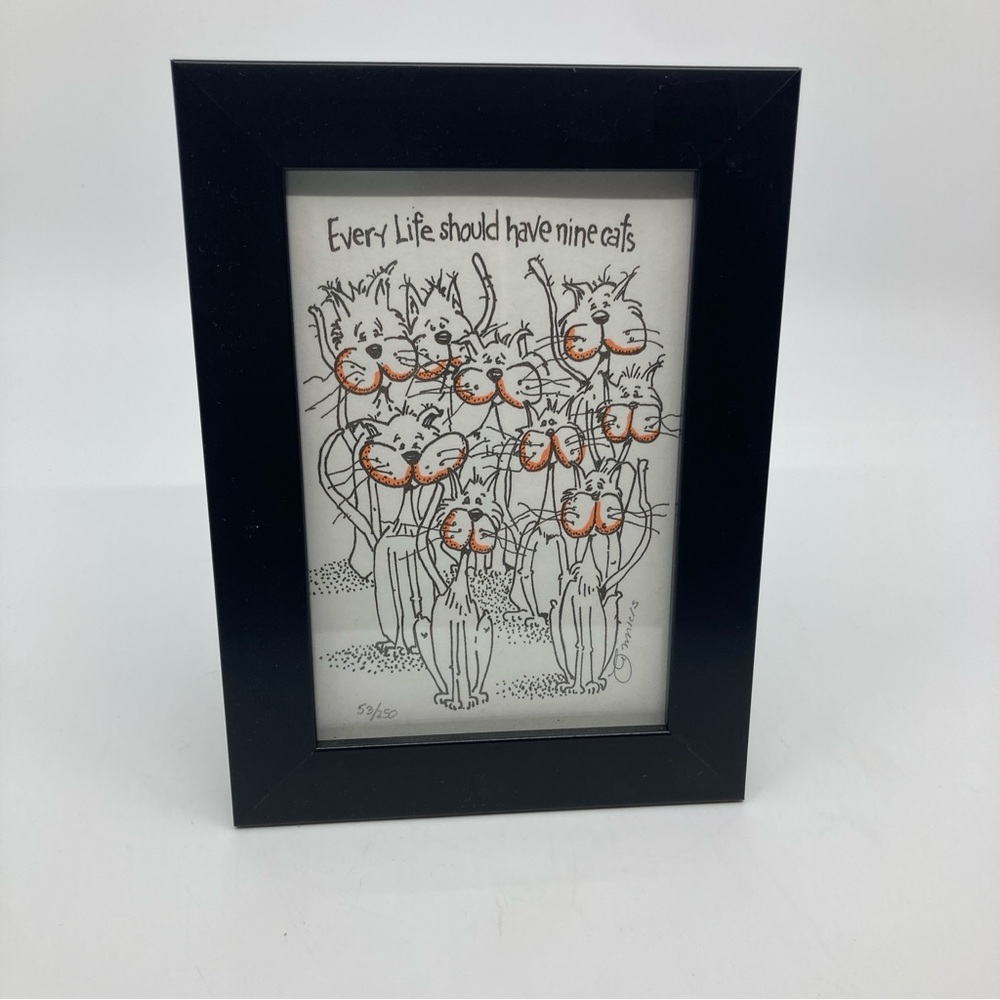 New DeAmicis Studios Every cat should have 9 lives framed wall art artwork print